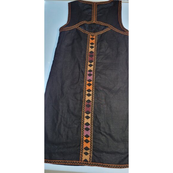 THML Antropologie Halter Dress Linen Blend Mini Boho Sz Xs Embroidered - Picture 12 of 14